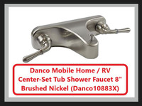 (NEW) Danco RV Center Set Tub Shower Faucet 8" Brushed Nickel