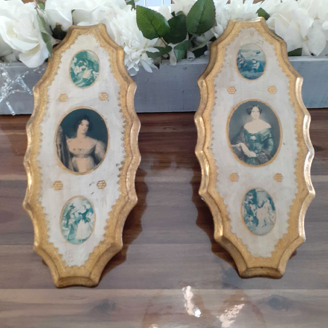 2 cadres vintage en bois Florentine  dans Décoration intérieure et accessoires  à Longueuil/Rive Sud