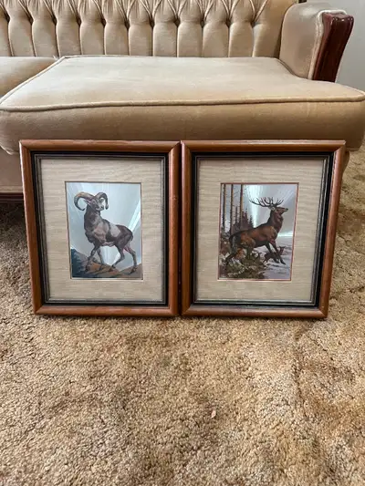Vintage Framed Metallic Etched Foil Art Pictures Pick up - Pattern Place near 100th Street & 84th Av...