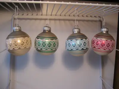 4 Vintage Christmas Ornaments, View more