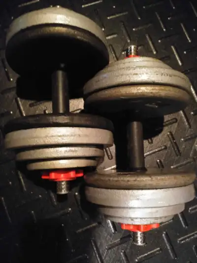 Two 60 lbs Adjustable Dumbbells, View more