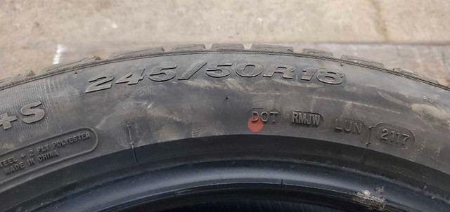 2 winter tires 245/50/18 in Other Parts & Accessories in Oakville / Halton Region - Image 3