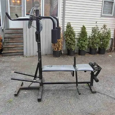 weight machine with power tower and stepper, View more