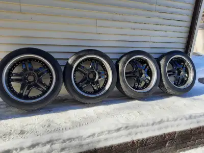 Set of 4. 20 inch wheels and tires. Rims: 20x9. 5. +30 offset 70.6mm center bore Dual bolt pattern....