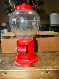 Vintage 1985 Plastic Gumball Candy Dispenser, Red