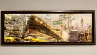 Wood Print Framed New York Collage Moments 