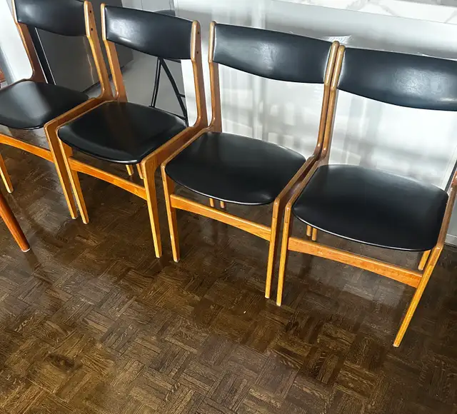 Eric Buch teak wooden chairs x 4 in black in Chairs & Recliners in City of Toronto - Image 2
