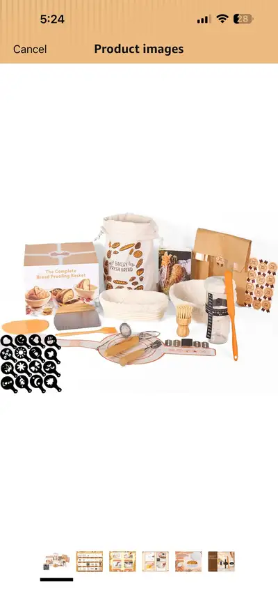 Bake the perfect loaf with this complete bread baking kit, which includes a proofing basket, dough s...