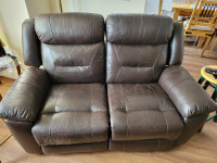 Black Leather, powered recliner, Loveseat.
