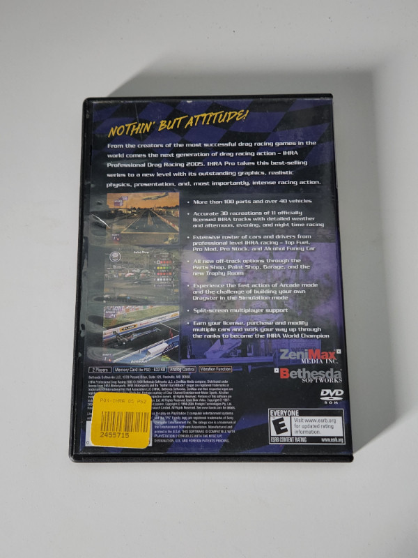 IHRA Professional Drag Racing 2005 (Playstation 2) (Used) in Older Generation in Kitchener / Waterloo - Image 2