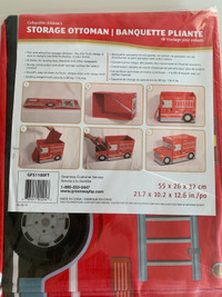 NEW Fire truck collapsible kids storage ottoman 