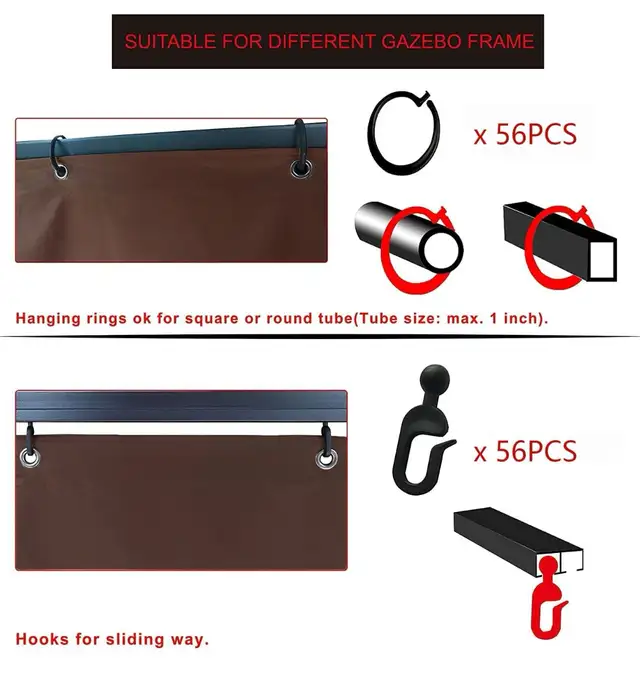 COZYVIDA Gazebo Universal Replacement Privacy Curtains - 10’x10’ in Patio & Garden Furniture in Markham / York Region - Image 6