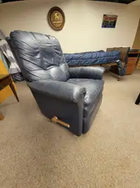 Reclining Chair - Blue Leather
