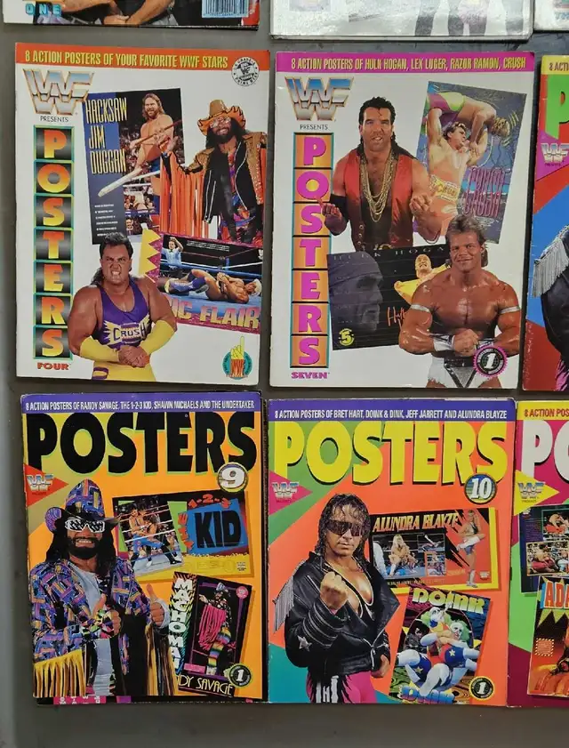 VINTAGE 1990S WWF PRESENTS WRESTLING  POSTERS MAGAZINE SETS WWE in Arts & Collectibles in Oakville / Halton Region - Image 5