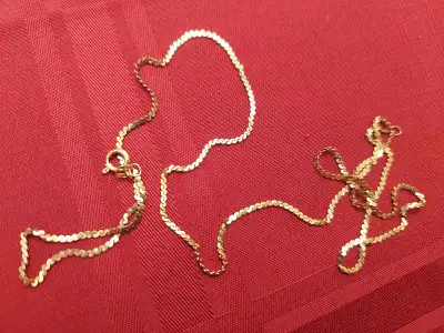 Gold yellow solid chain. 9K. [ stamped 375] . 21 inches., View more