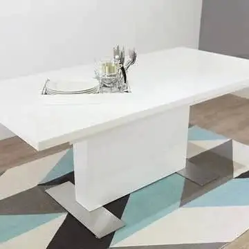 Clearance Sale! Retractable dining table in glossy white paint, View more