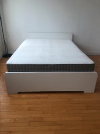 Queen-size  bed frame + mattress