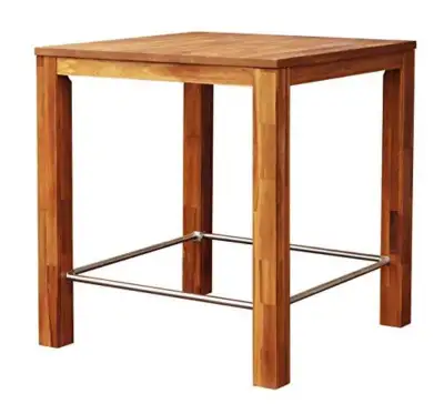 Interbuild Chicago Bar Table 35.4" x 35.4" x 37.4", Golden Teak, View more