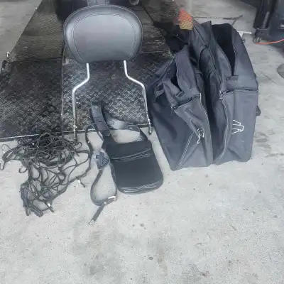 Luggage bags for saddle bags,passenger backrest for touring models with wide tire and a Luggage net...