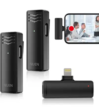 new Wireless Microphone, ,2 Pack Wireless Lavalier Microphone, W, View more