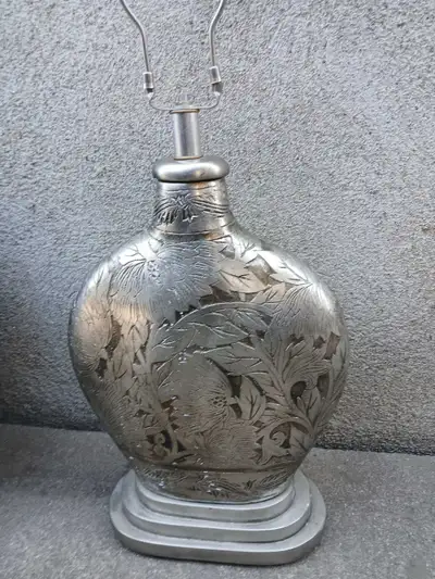Vintage metal table lamp no shade, View more