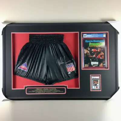 Mike Tyson Autographed boxing trunks Boxing memorabilia at its finest Autograph authenticated by JSA...