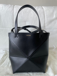 BNWT Loewe Mini Puzzle Fold Tote Bag Black Calfskin
