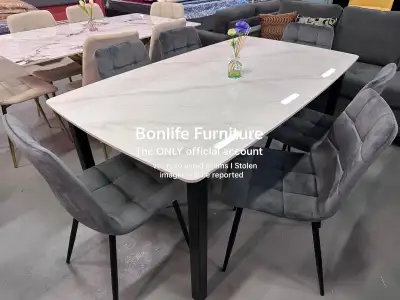 7pc marble dining table set on sale , View more