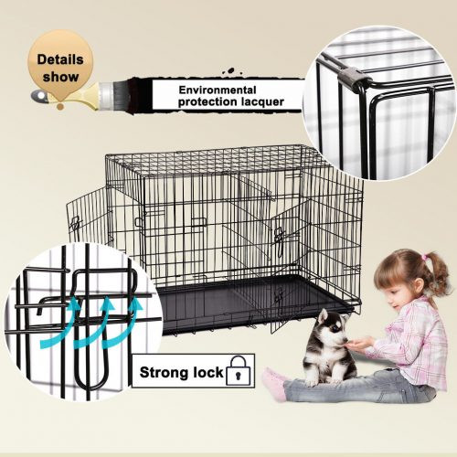 NEW 2 DOOR 24 , 36 , 42 & 48 IN DOG KENNEL DOG CAGE & TRAY in Accessories in Regina - Image 2