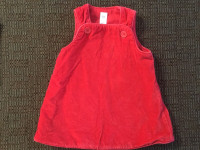 Dress -Red velour -no sleeve- Size 3-6 months