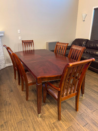 Solid Wood Dining Table + 6 Chairs