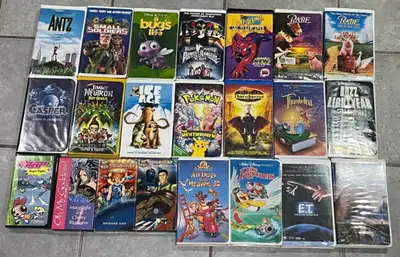 $25 for 22 VHS tapes. Check out my other VHS ad for more. Smoke free home Walt Disney’s Dinosaur E.T...