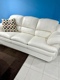 2x Leather Couches (WHITE)