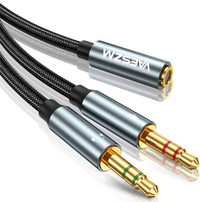 New Headphone Splitter, 3.5 Audio Stereo Cable Female to 2 Male 