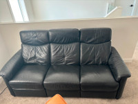 Genuine Leather Mobler Reclining Sofa