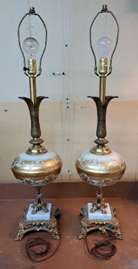 A pair of unique vintage lamps