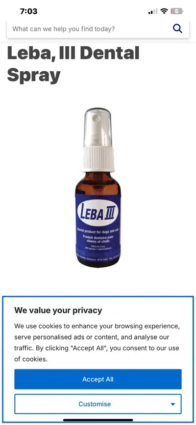 Leba III dog and cat Dental Spray, View more
