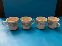 Vintage 80’s Corning Ware Fruit set 4 Mugs/coffee cups