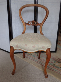 ANTIQUE dining chair,balloon back, one, 19th Century,carving