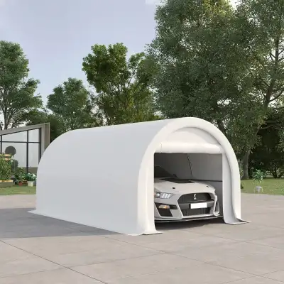10' x 16' Heavy Duty Portable Carport Tent with Zippered Door, P, View more