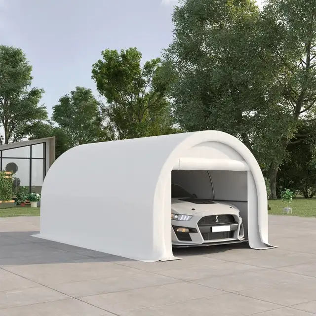 10' x 16' Heavy Duty Portable Carport Tent with Zippered Door, P in Outdoor Tools & Storage in Markham / York Region - Image 2