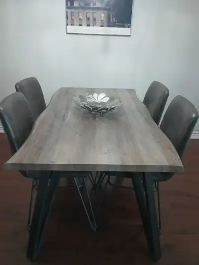 Dining table and four chairs, View more