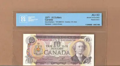 1971 Rare Bank of Canada Replacement GRADED BY CCS Asterisk *DY $10.00