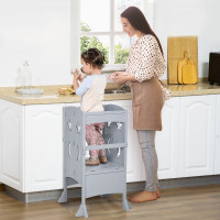 foldable Step Stool with Safety Rail and Support Handles