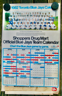 VINTAGE 1982 SHOPPER'S DRUGMART TORONTO BLUE JAYS TEAM CALENDAR