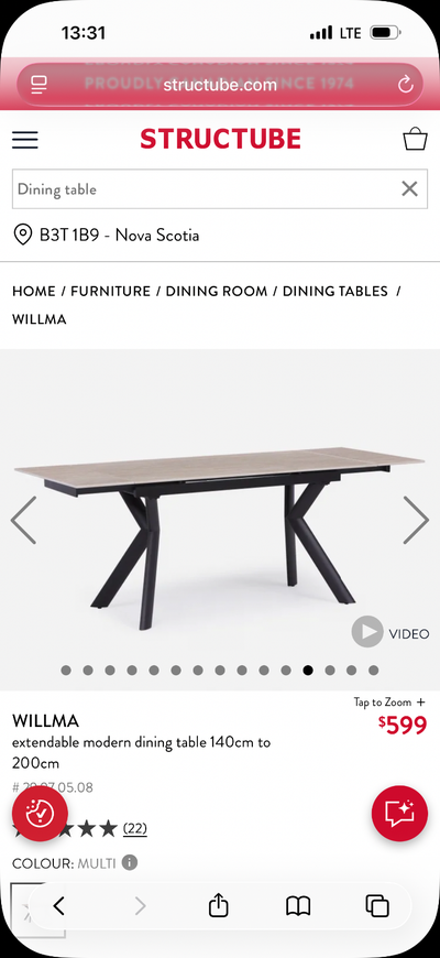 Structure table and 6  chairs, View more