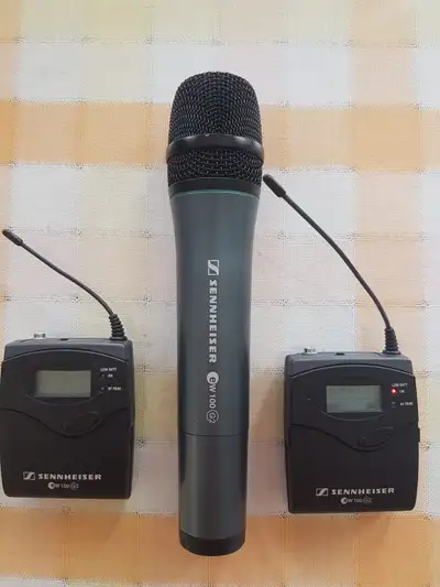 Sennheiser EW100 G2 Microphone-transmitter and two transmitters, View more