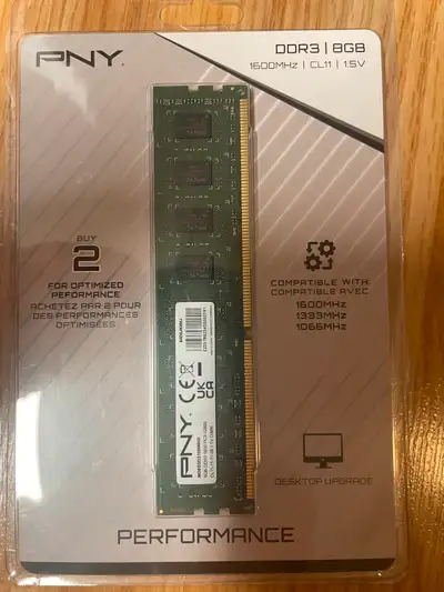 PNY Performance 8GB DDR3 1600MHz (PC3-12800) CL11 1.5V RAM, View more