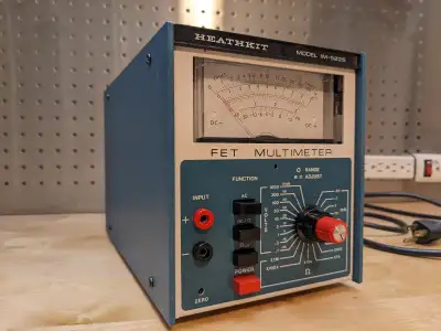 Heathkit IM-5225 FET Multimeter. Large 4-1/2 inch analog meter. Can measure AC and DC voltage in nin...