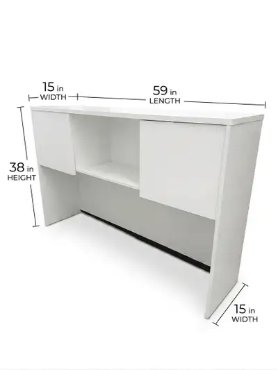 Modern White Office Hutch, View more